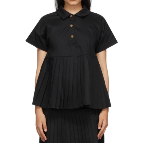 KIKA VARGAS Aida Polo Pleated Top - Picture 3 of 5